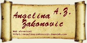 Angelina Zakonović vizit kartica